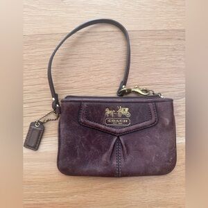 COACH small wristlet brown leather